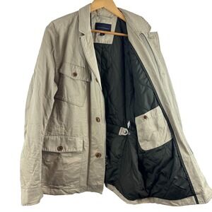 BANANA REPUBLIC Mens full zip/button Utility Field Jacket Coat Tan/Khaki - XL